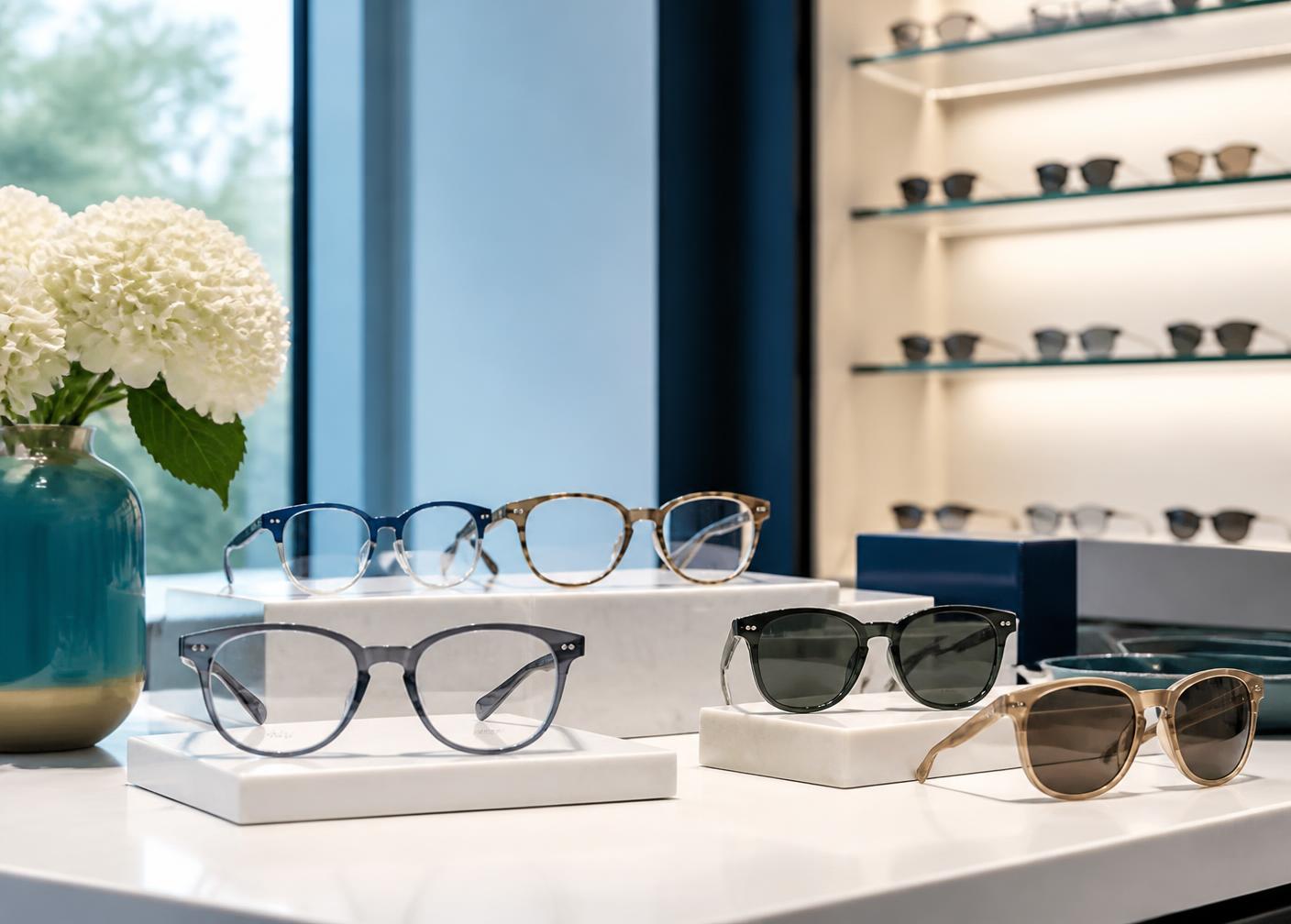 Eyeglasses and sunglasses at Shades Optical Shop
